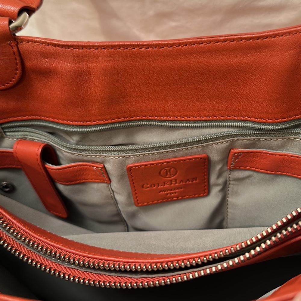 COLE HAAN vintage orange shoulder bag - Picture 8 of 8